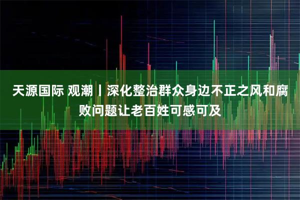 天源国际 观潮丨深化整治群众身边不正之风和腐败问题让老百姓可感可及
