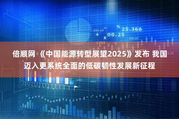倍顺网 《中国能源转型展望2025》发布 我国迈入更系统全面的低碳韧性发展新征程